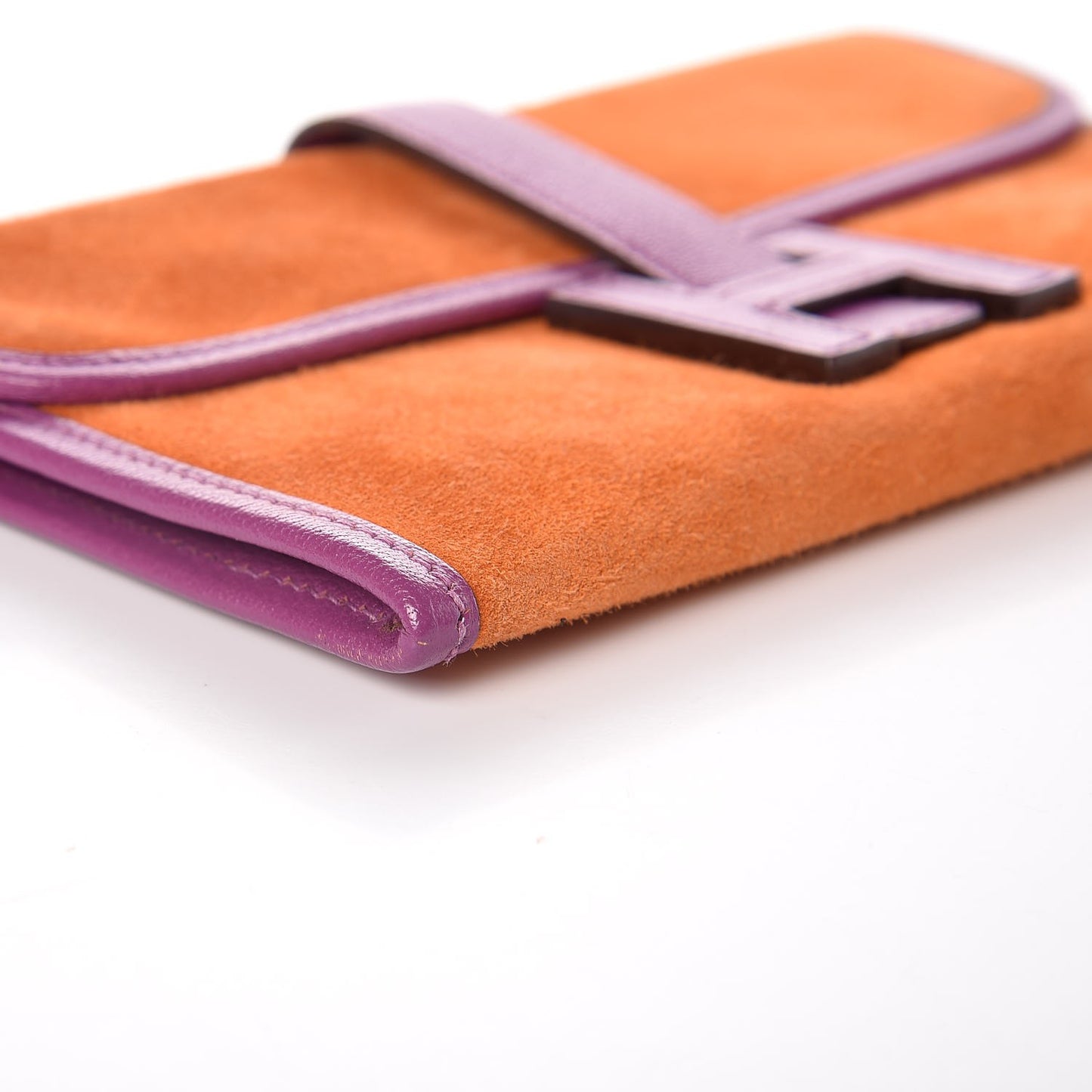 Veau Doblis Suede Chevre Mysore Mini 20 Jige Clutch Orange Cyclamen
