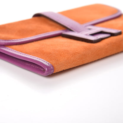 Hermes Veau Doblis Suede Chevre Mysore Mini 20 Jige Clutch Orange Cyclamen 12 of 13