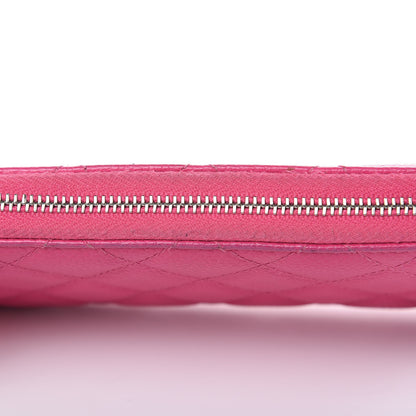 Chanel Caviar Quilted Medium Zip Around Wallet Pink 14 of 20