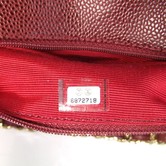 Caviar Quilted Flap Bag Red