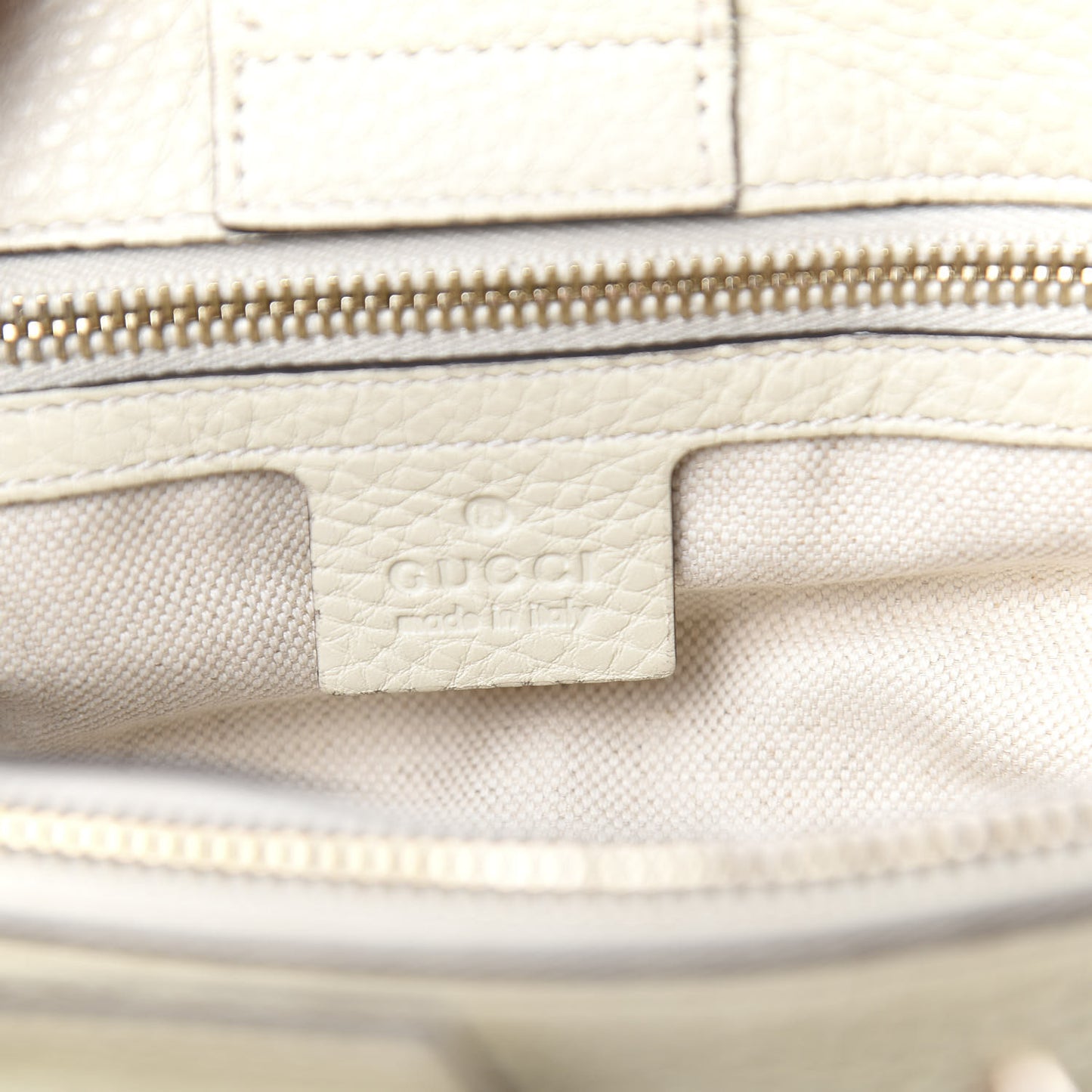 Pebbled Calfskin Medium Bamboo Shopper Tote Off White