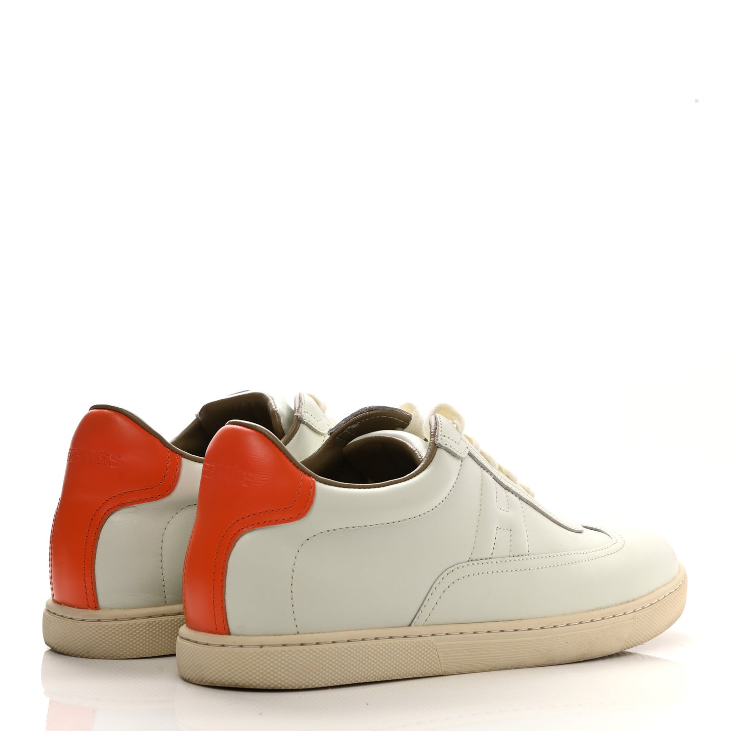 Calfskin Quicker Sneakers 37 White Orange