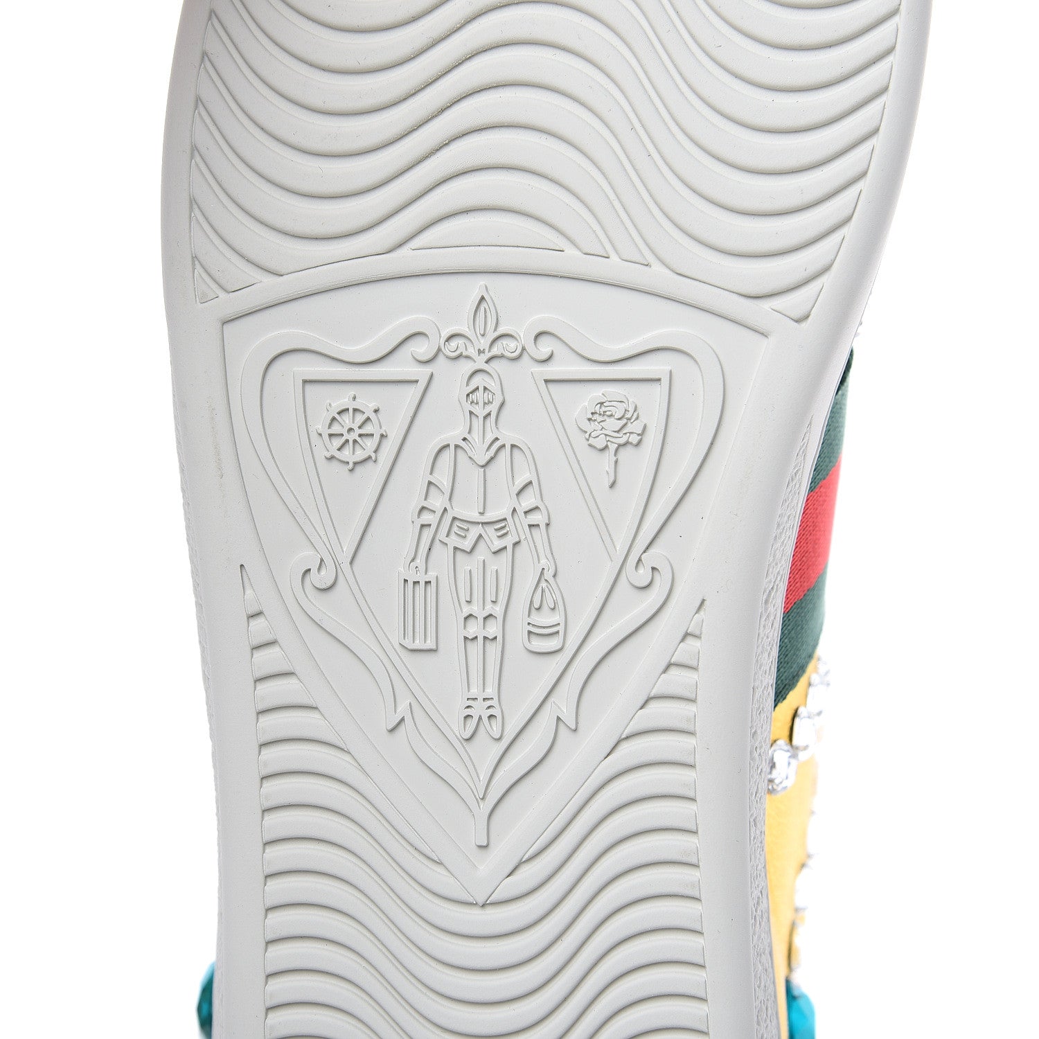 Gucci Metallic Nappa Crystal Web Womens Ace Sneakers 39 Oro Vecchio 8 of 10