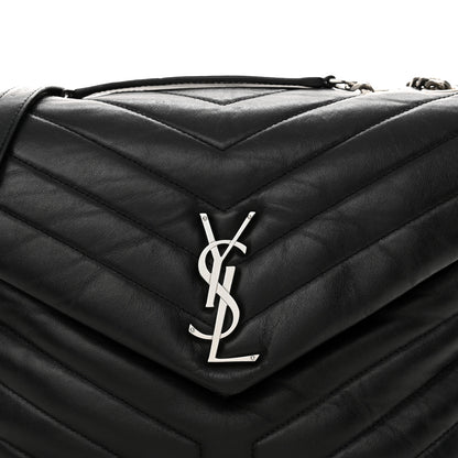 Saint Laurent Calfskin Y Quilted Monogram Medium Loulou Chain Satchel Black 8 of 16