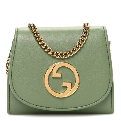 Gucci Roxy Calfskin Medium Blondie Chain Wallet Salamander Green 1 of 12