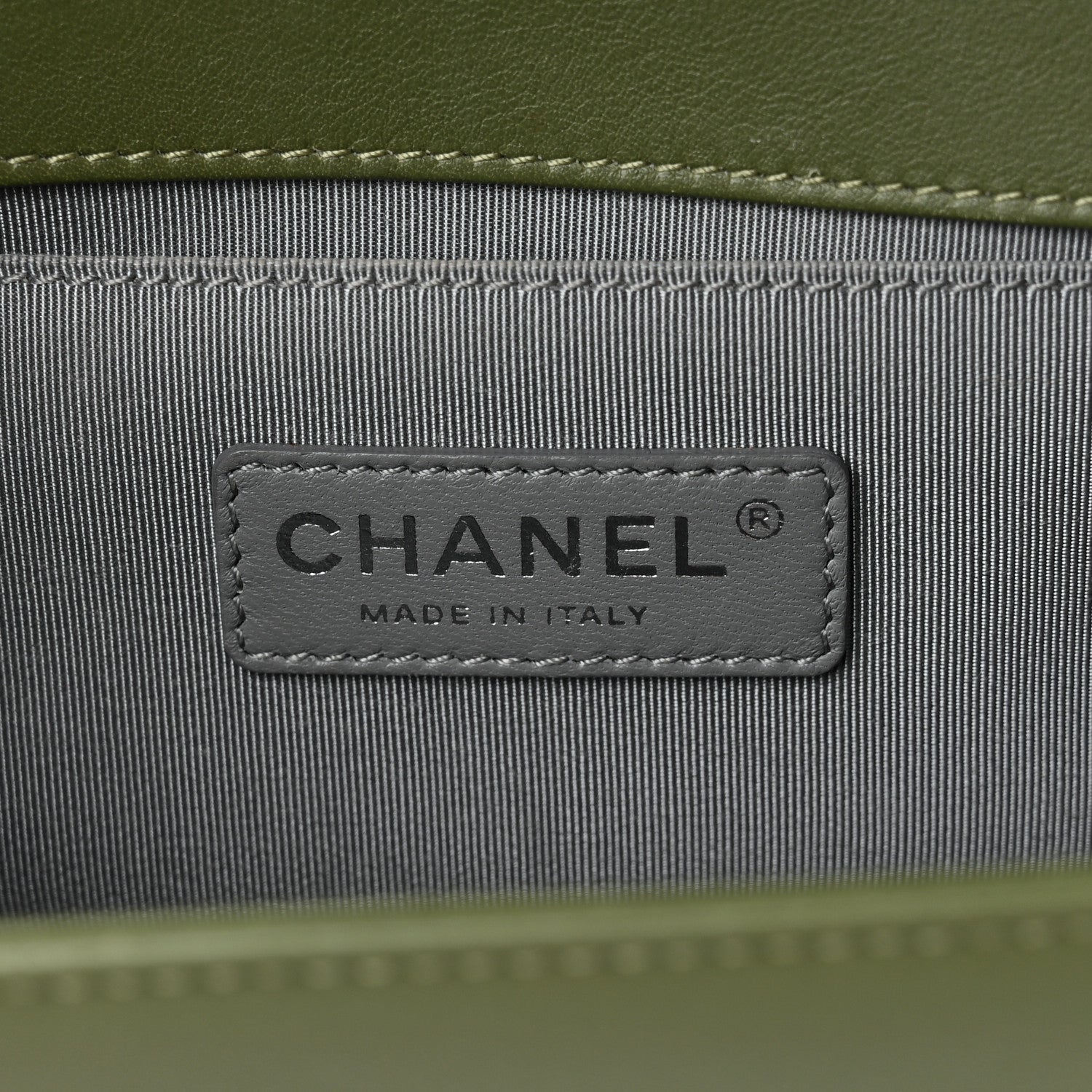 Chanel Calfskin Chevron Quilted Medium Boy Flap Dark Green 6 of 10