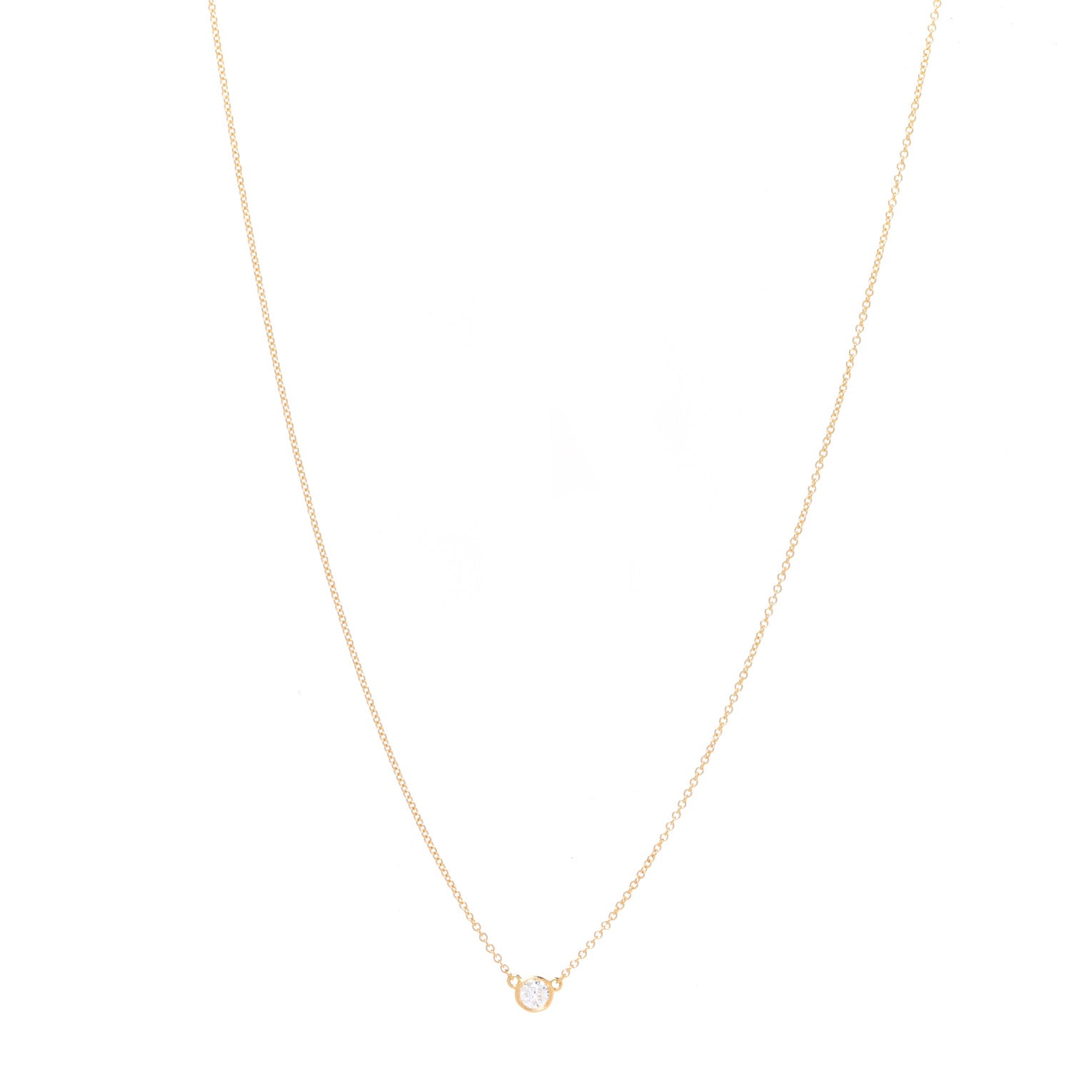 Tiffany 18K Yellow Gold Diamond .17ct Elsa Peretti Diamonds by the Yard Pendant Necklace 1 of 6