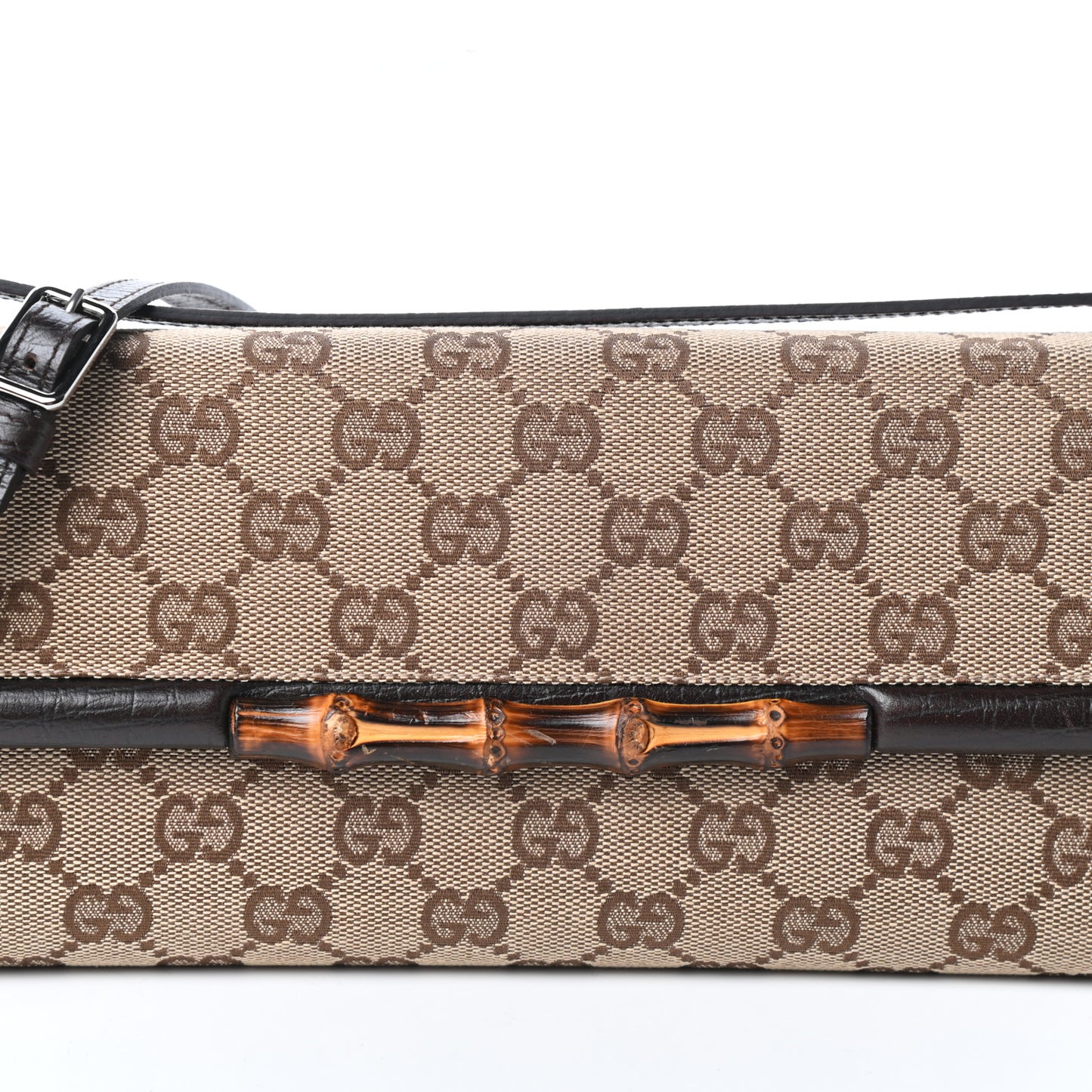 Monogram Bamboo Bar Clutch Dark Brown