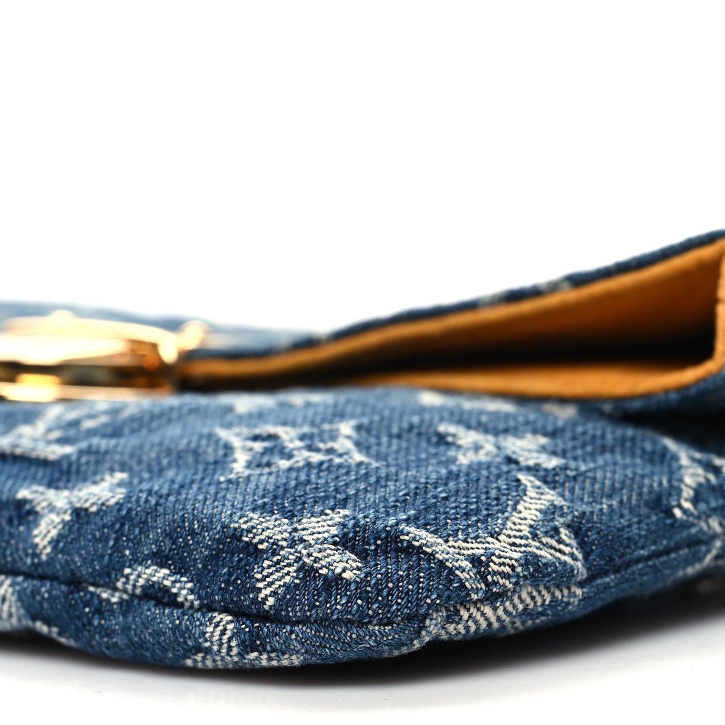 Monogram Denim Pochette Plat Clutch Blue