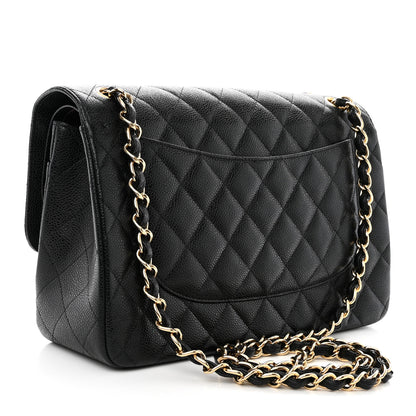 Chanel Caviar Quilted Jumbo Double Flap Black 3 of 12