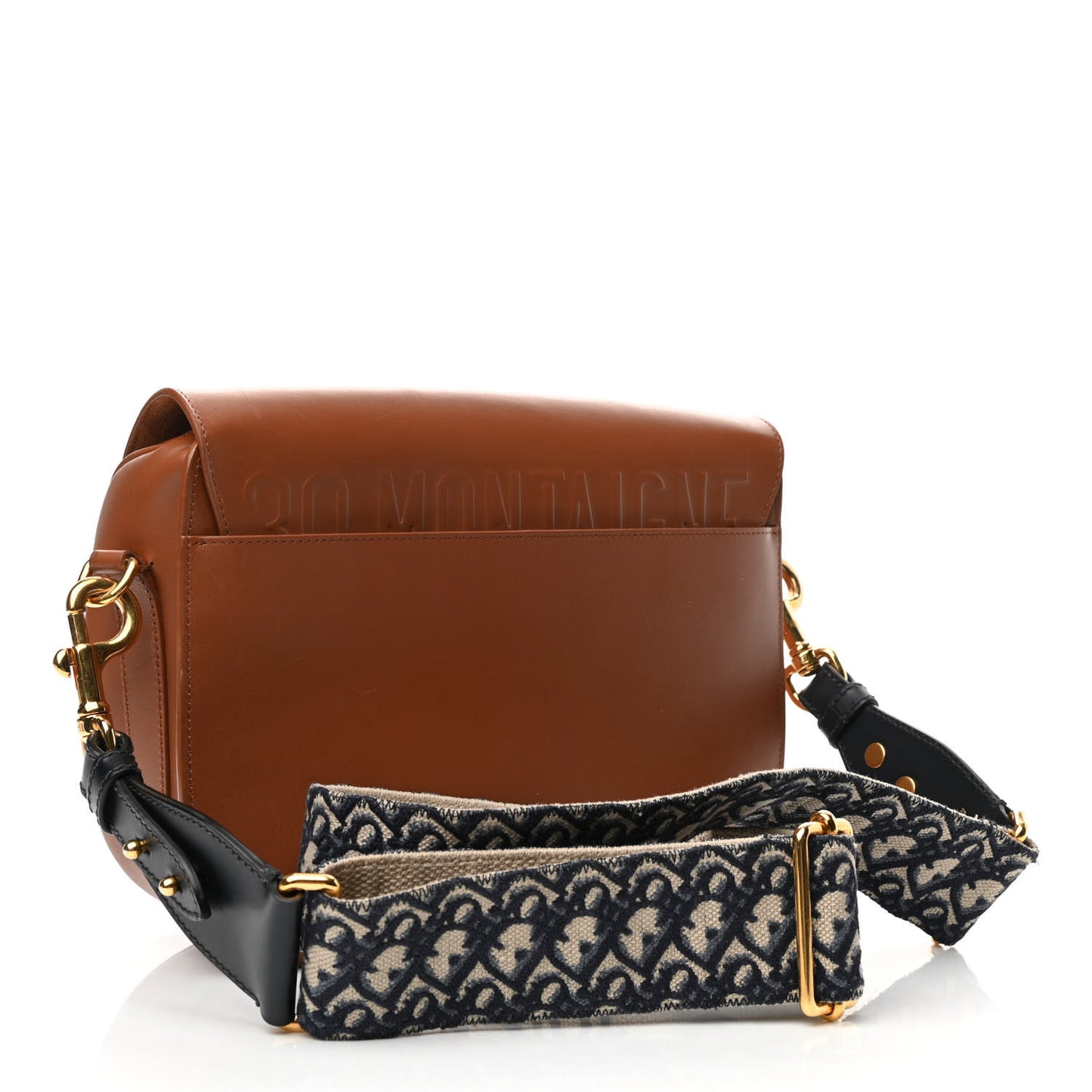 Box Calfskin Large Bobby Flap Dark Tan