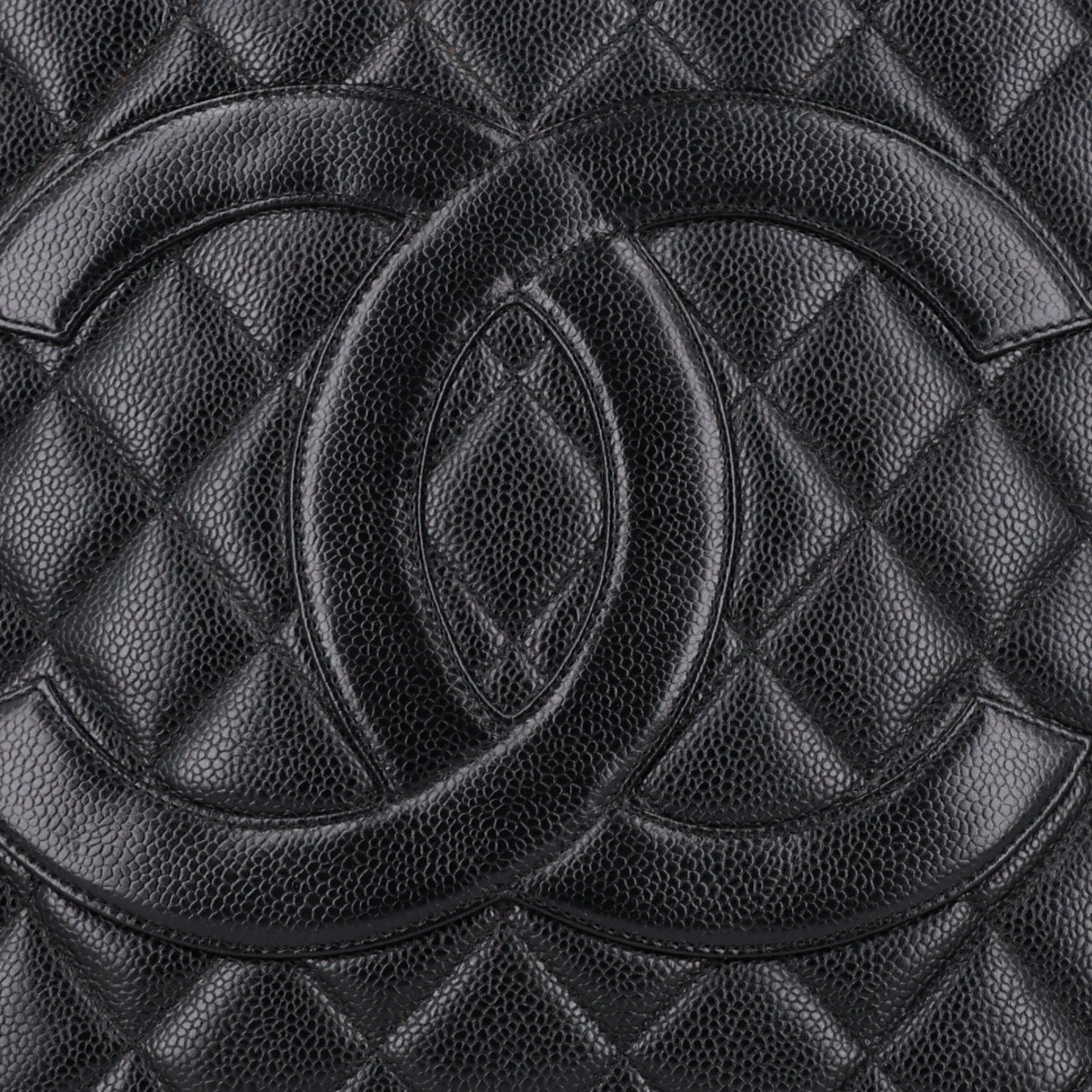Caviar Quilted Medallion Tote Black