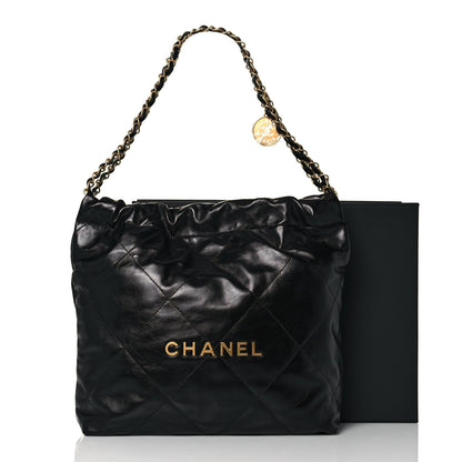 Chanel Shiny Calfskin Quilted Small Chanel 22 Black 14 of 14