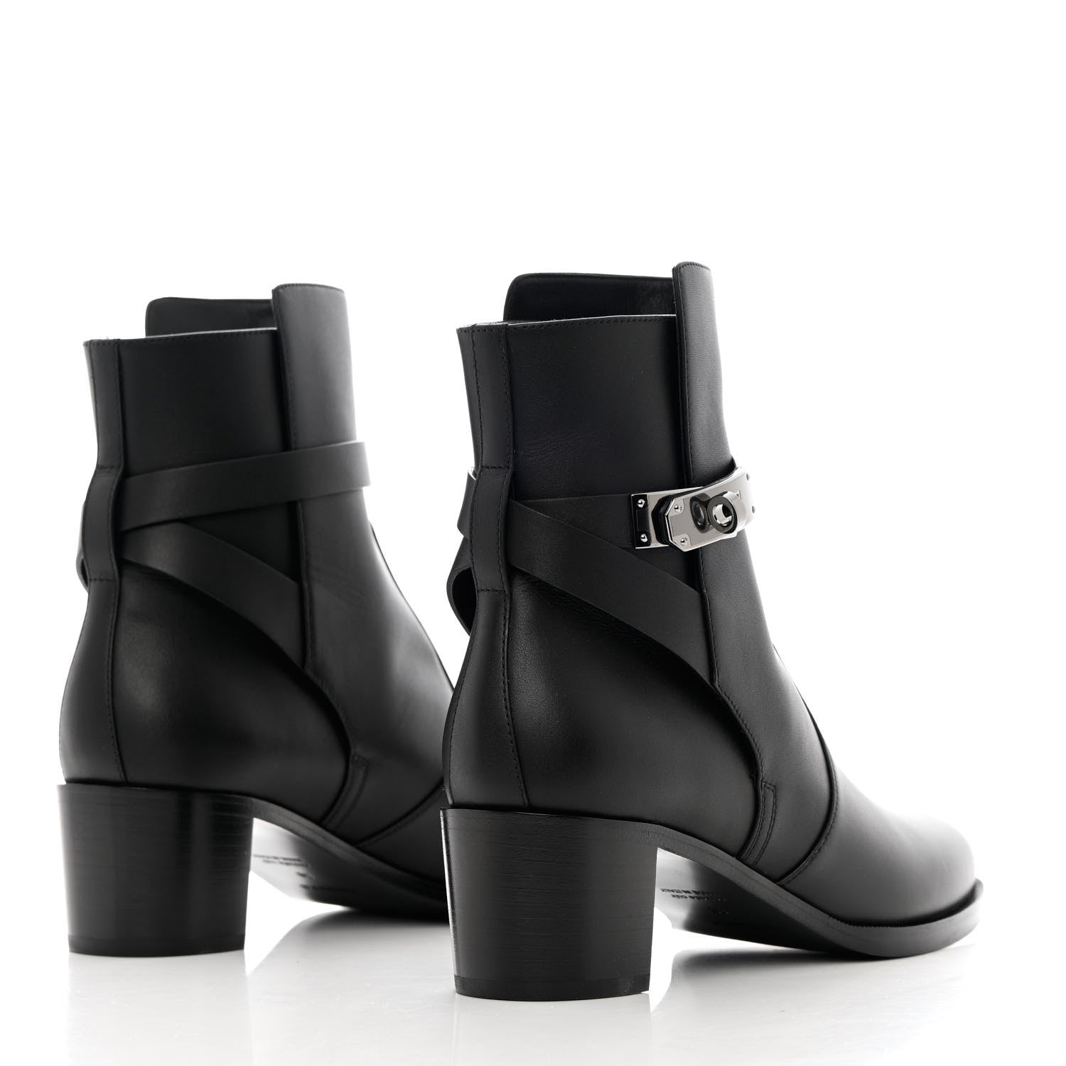 Hermes Calfskin Frenchie 50 Ankle Boots 38 Black 4 of 14