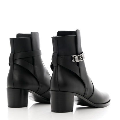Hermes Calfskin Frenchie 50 Ankle Boots 38 Black 4 of 14