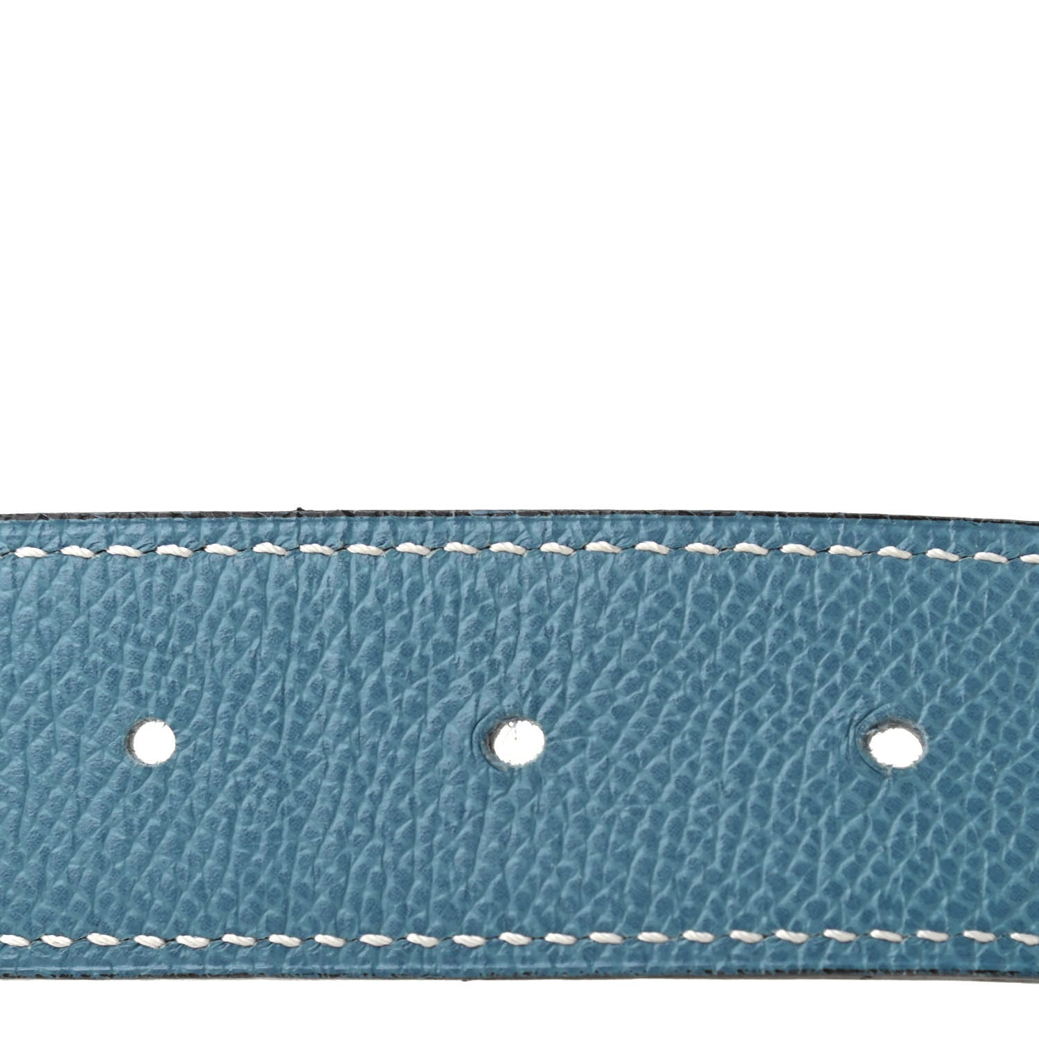 Hermes Epsom Swift 32mm Belt Strap 90 Blue Jean White 8 of 8