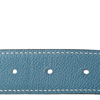 Hermes Epsom Swift 32mm Belt Strap 90 Blue Jean White 8 of 8