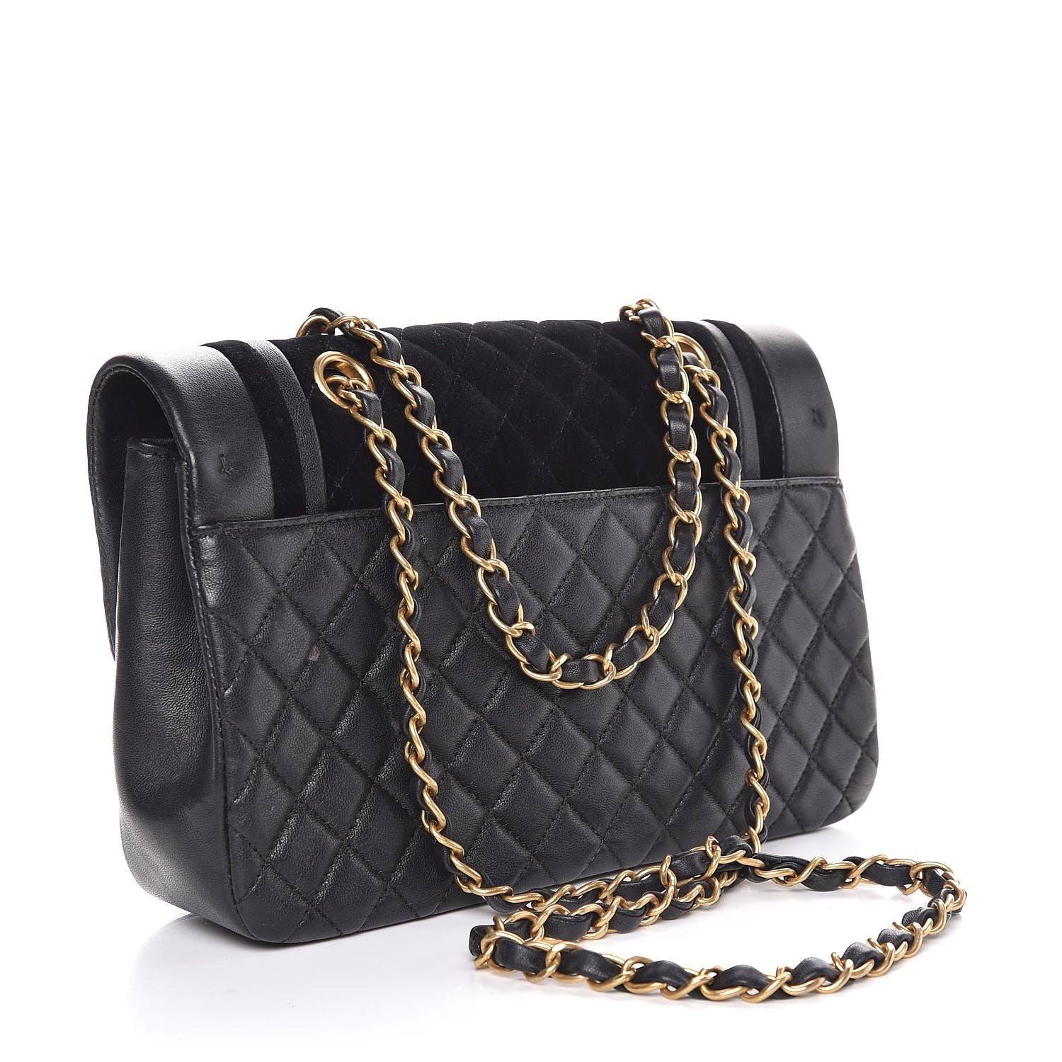 Chanel Metallic Lambskin Velvet Quilted Medium Flap Black 3 of 9