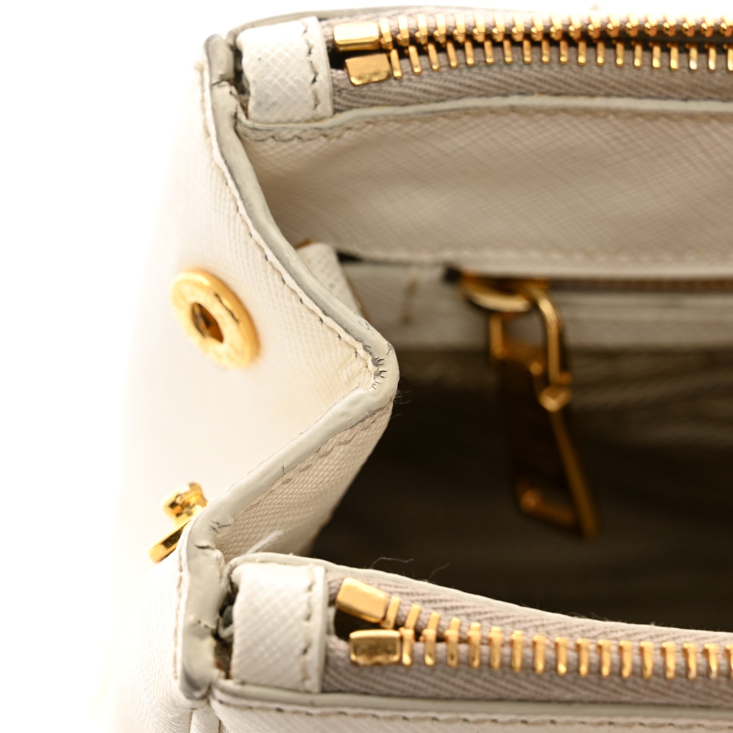 Prada Saffiano Lux Small Galleria Double Zip Tote White 14 of 16