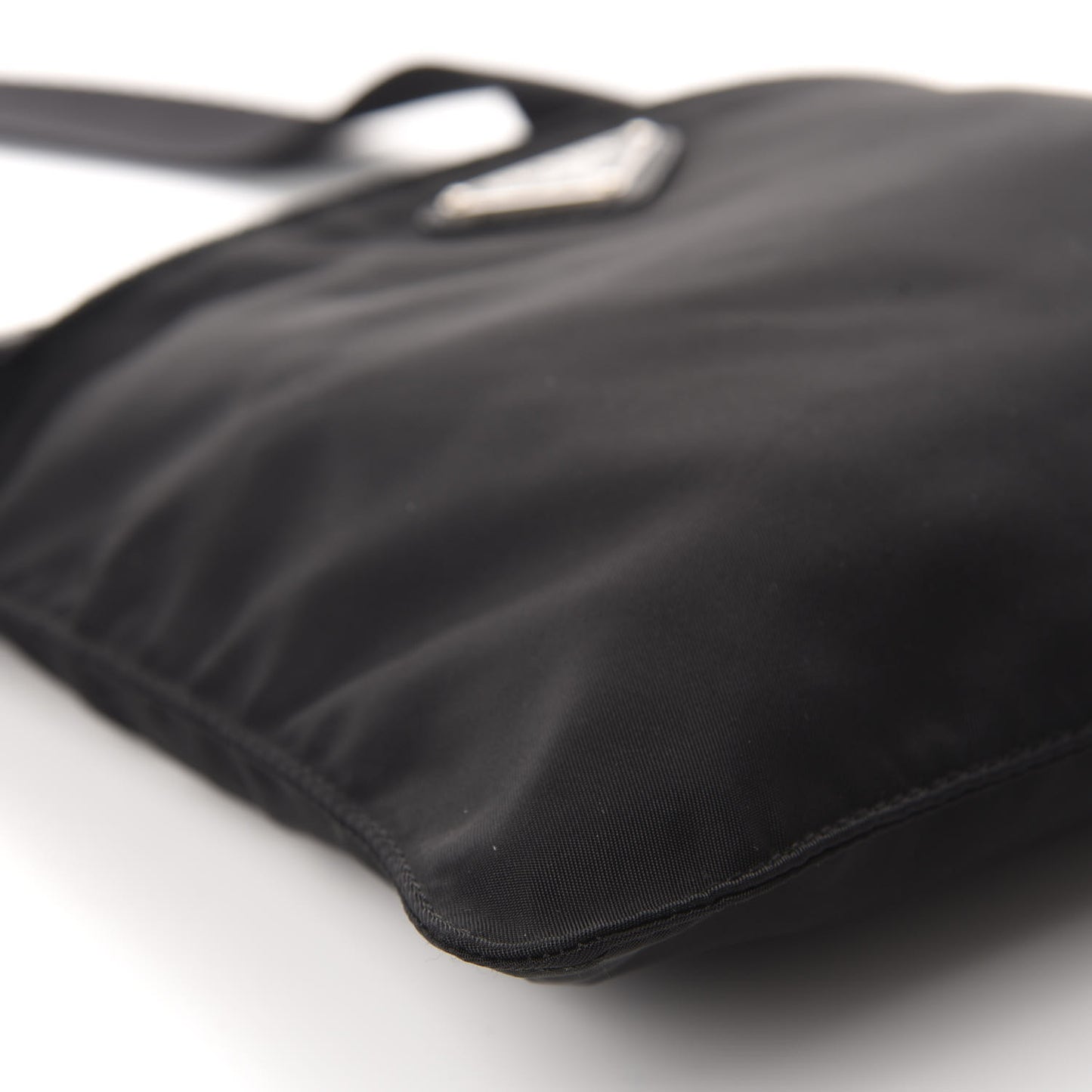 Nylon Vela Small Flat Messenger Bag Black