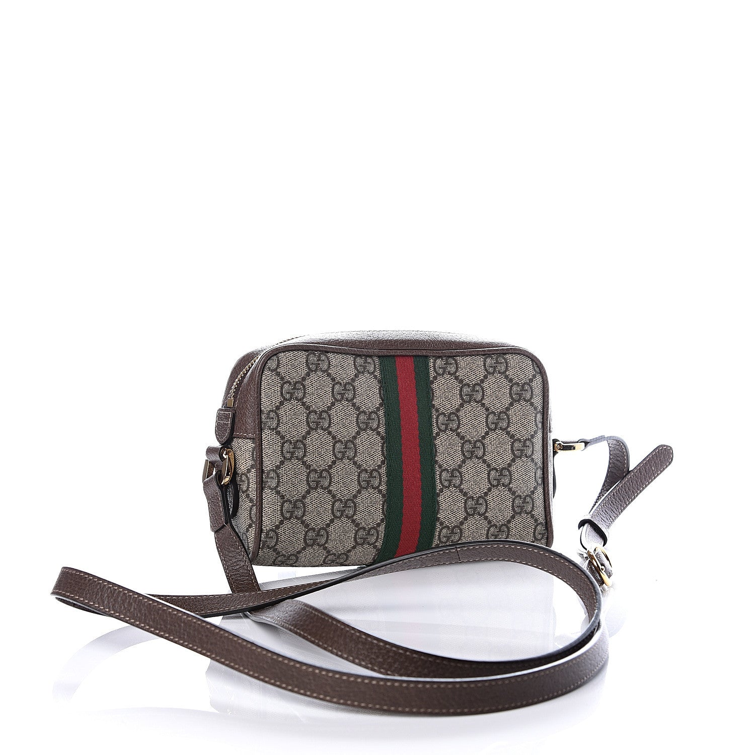 Gucci GG Supreme Monogram Web Mini Ophidia Shoulder Bag Brown 2 of 11