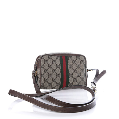 Gucci GG Supreme Monogram Web Mini Ophidia Shoulder Bag Brown 2 of 11