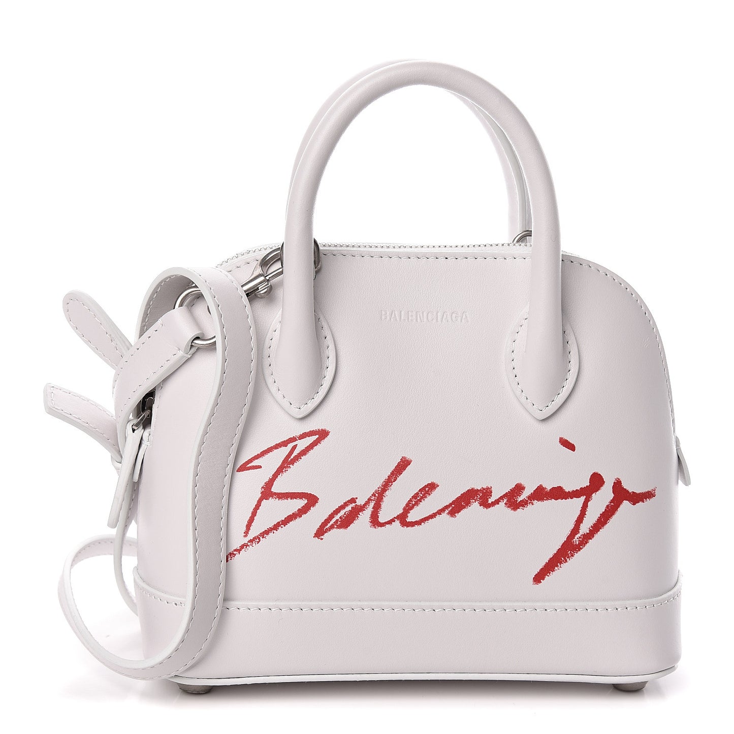 Calfskin Lipstick Logo XXS Ville Top Handle Bag White