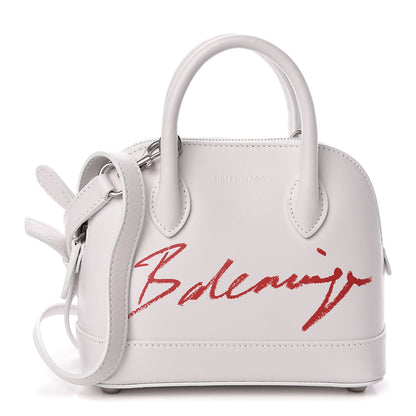 Balenciaga Calfskin Lipstick Logo XXS Ville Top Handle Bag White 1 of 10