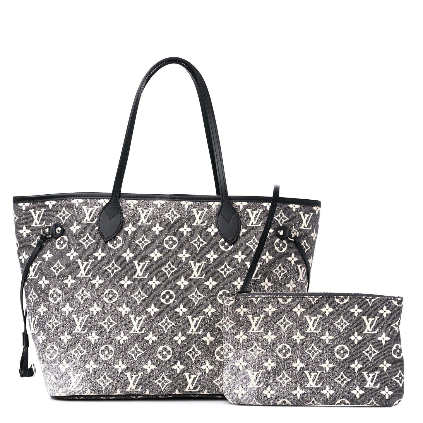 Denim Monogram Jacquard Neverfull MM Grey