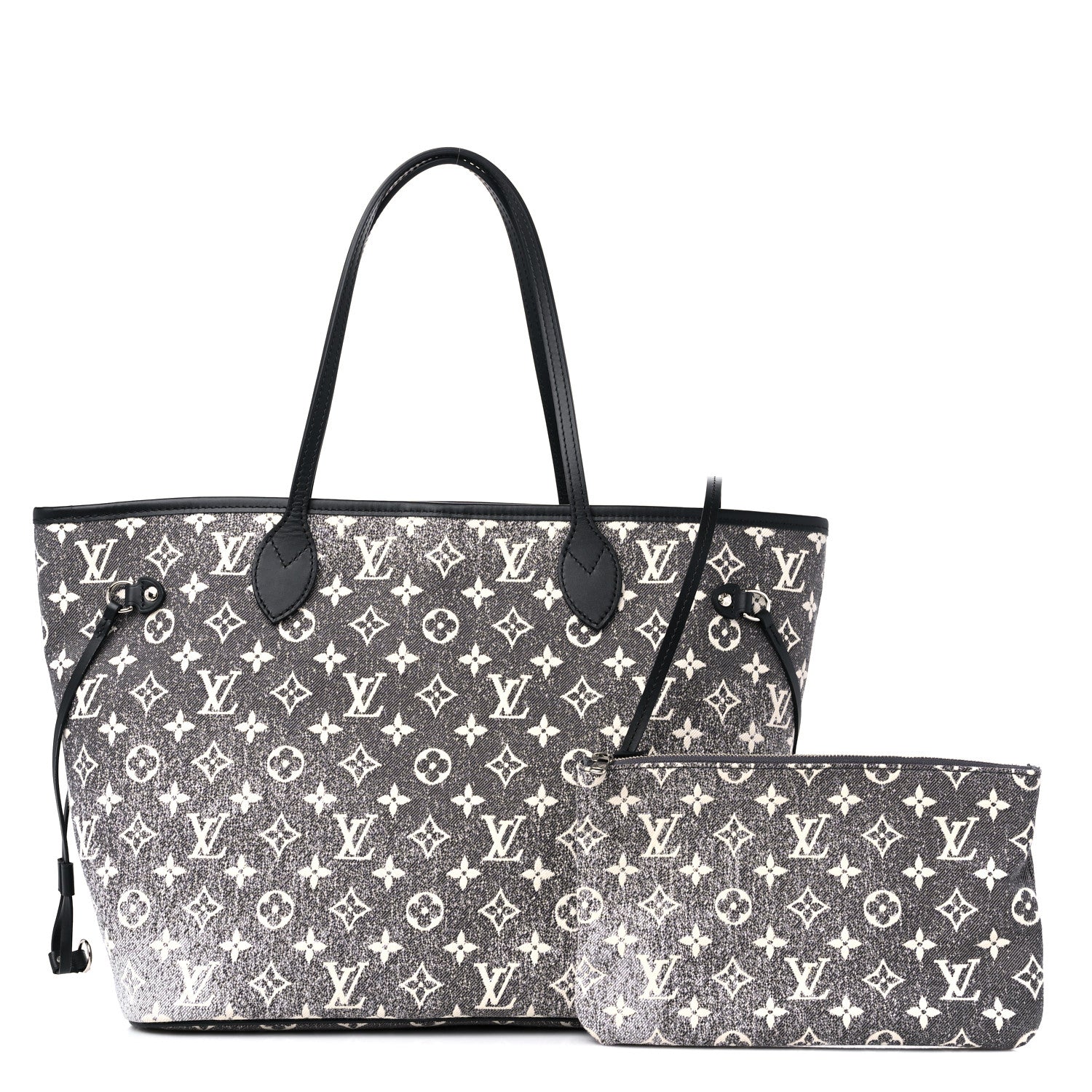 Louis Vuitton Denim Monogram Jacquard Neverfull MM Grey 1 of 9