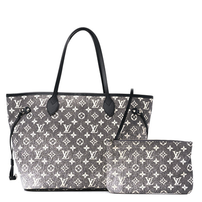 Louis Vuitton Denim Monogram Jacquard Neverfull MM Grey 1 of 9