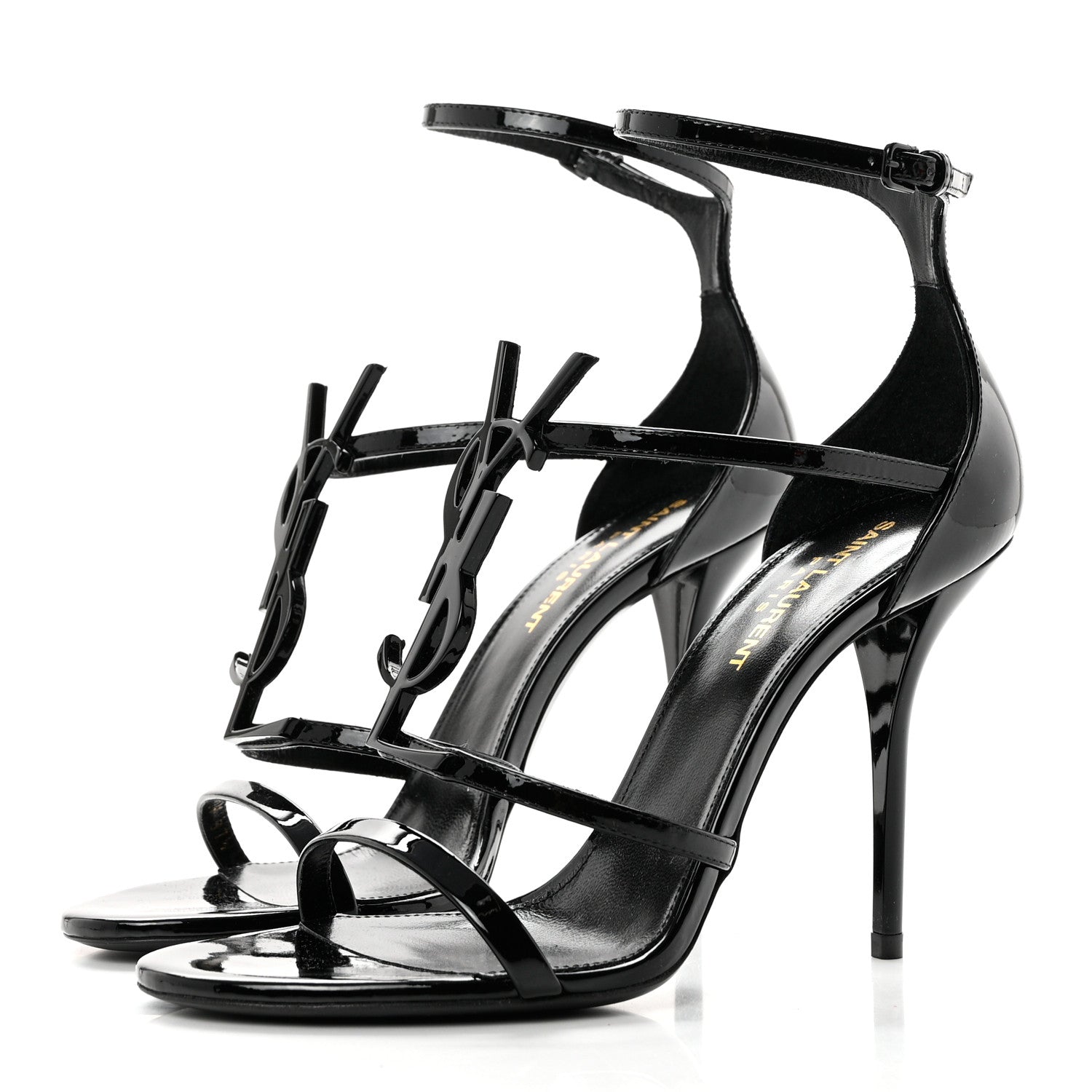 Saint Laurent Patent Cassandra 100 Sandals 37.5 Black 3 of 8