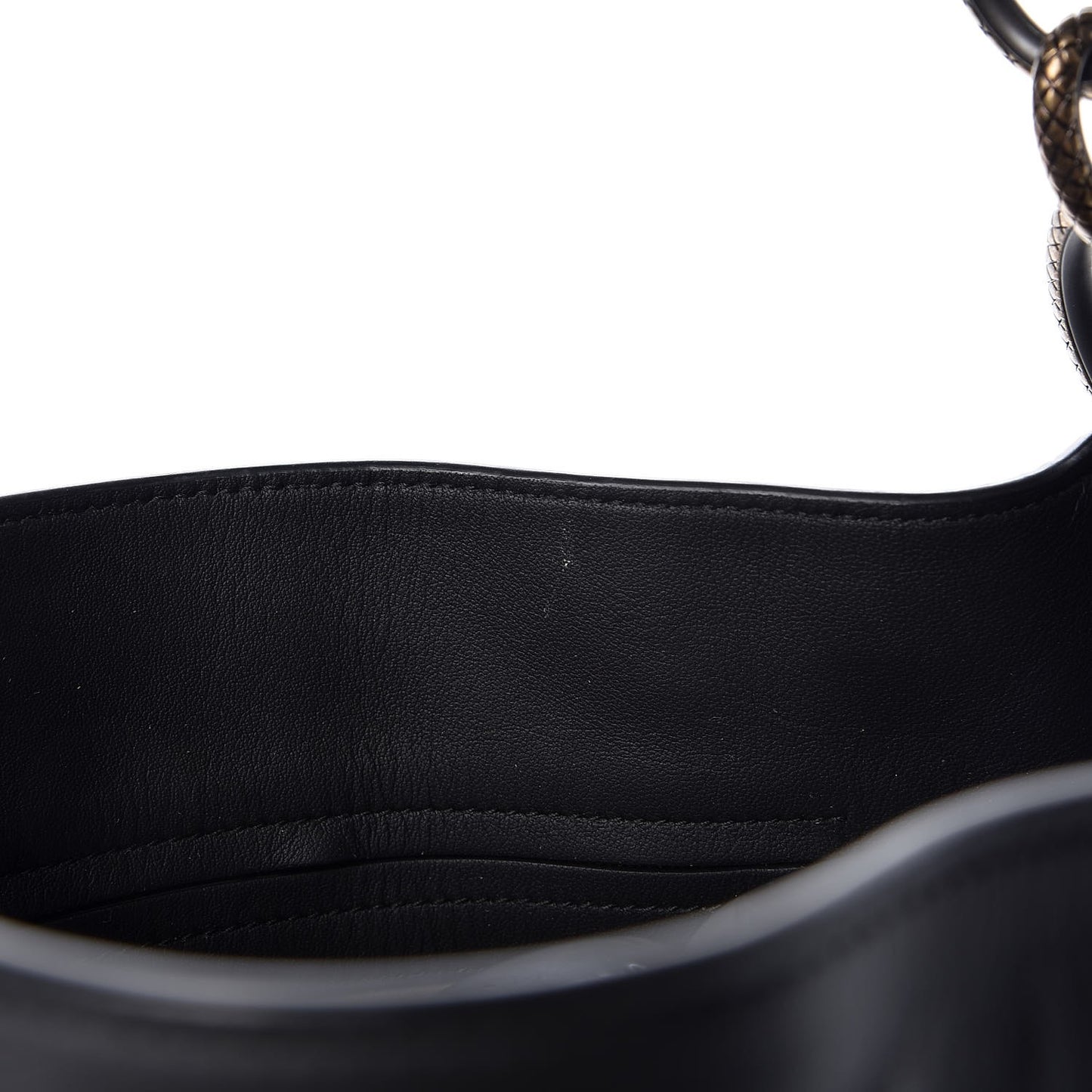 Nappa Intrecciato Large Loop Fringe Hobo Black