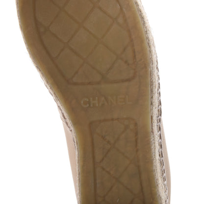 Chanel Lambskin CC Espadrilles 38 Beige Black 7 of 10