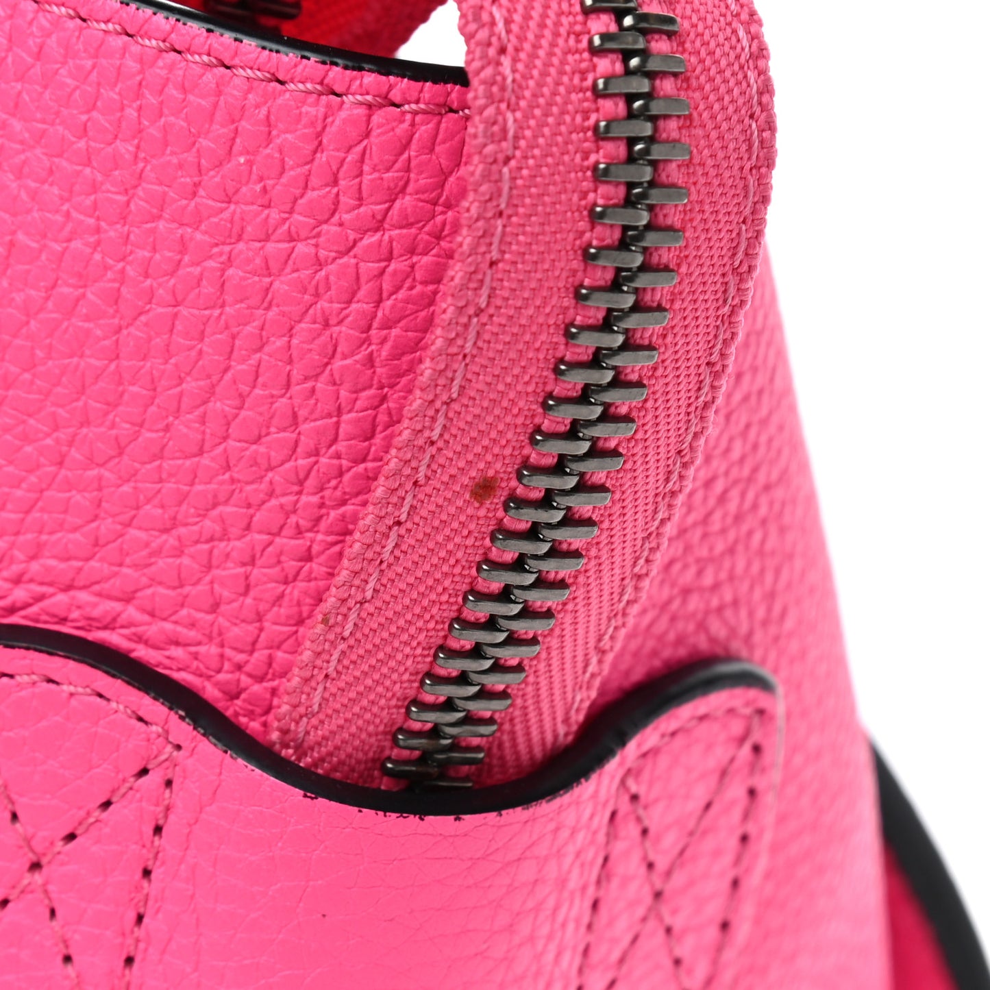 Drummed Calfskin Mini Luggage Fluo Pink