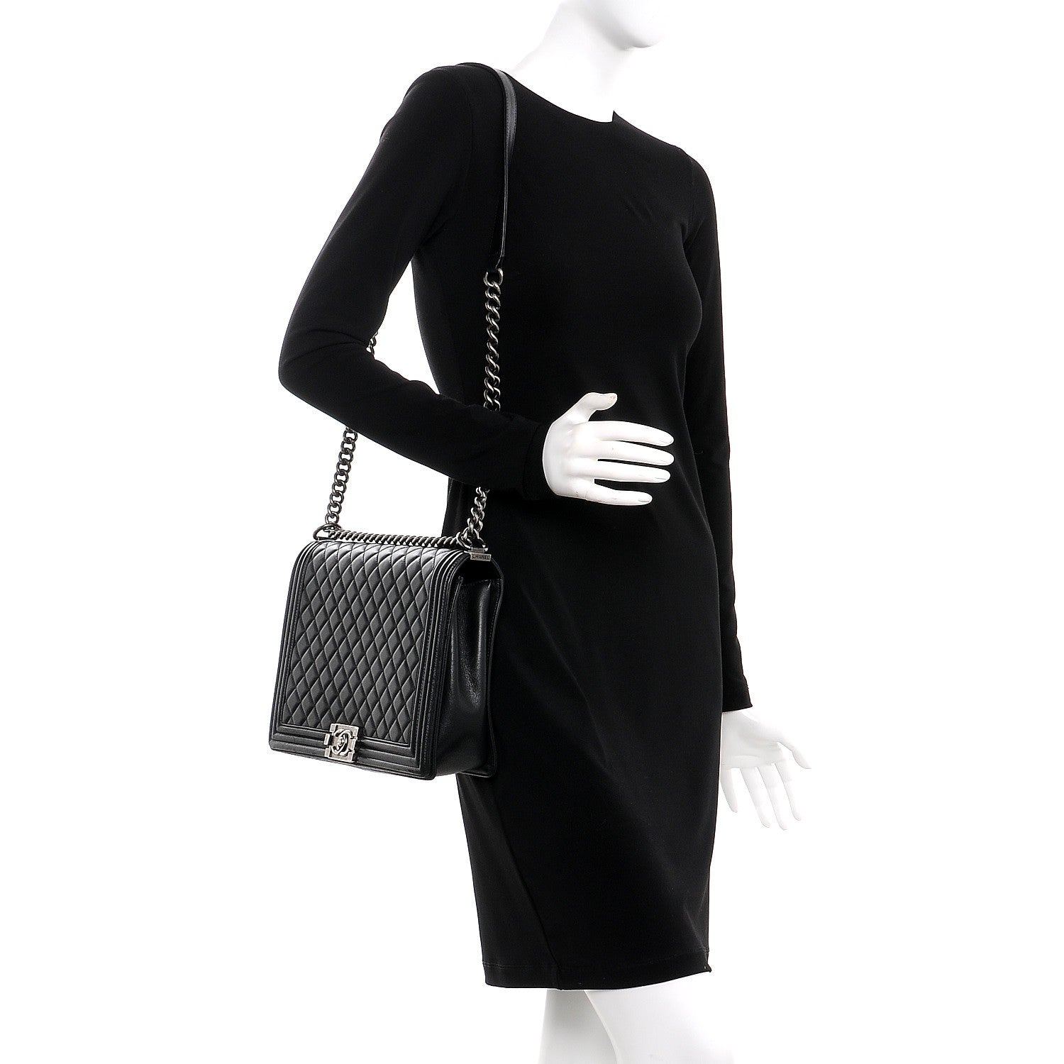 Chanel Calfskin Quilted Large Boy Flap Black 2 of 13