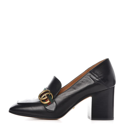 Gucci Calfskin Web Peyton Loafer Pumps 39 Black 1 of 17