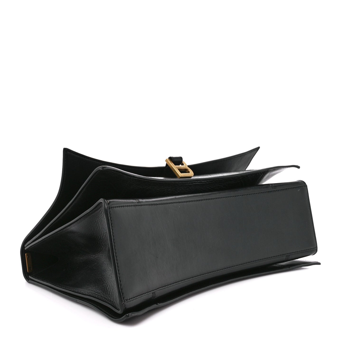 Paper Calfskin Large Crush Sling Bag Black