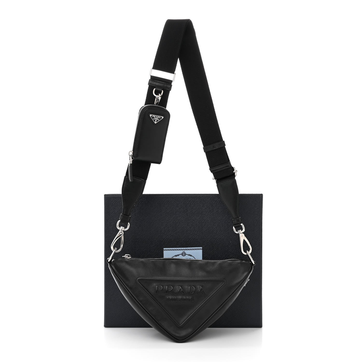 Prada Grace Lux Triangle Shoulder Bag Black 11 of 11