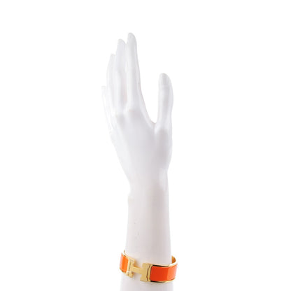 Hermes Enamel Wide Clic Clac H Bracelet GM Orange 2 of 5
