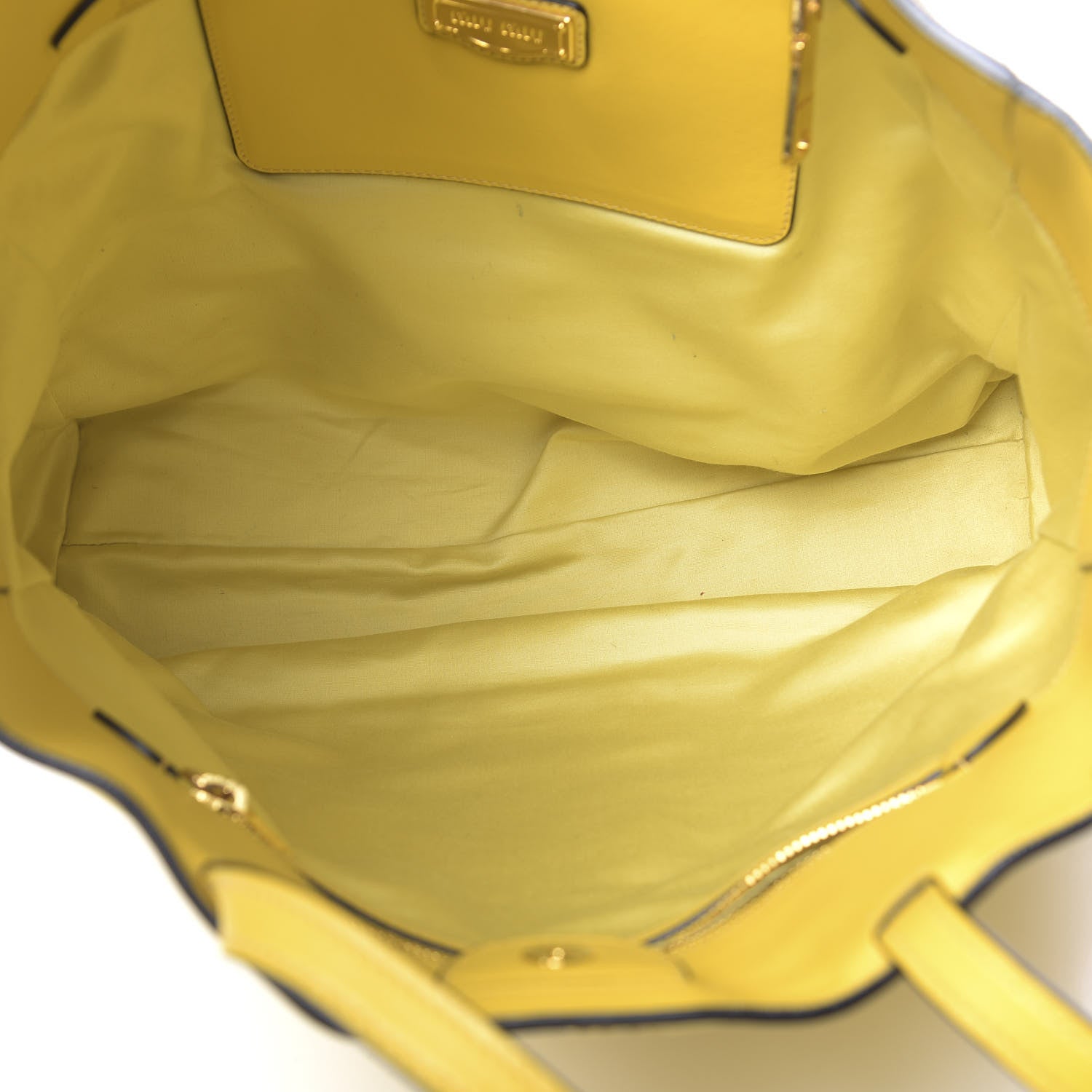 Miu Miu Vitello Soft Calf Tote Yellow 5 of 12