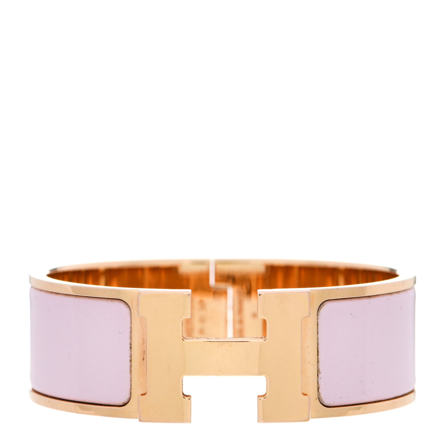 Enamel Wide Clic Clac H Bracelet PM Rose Dragee