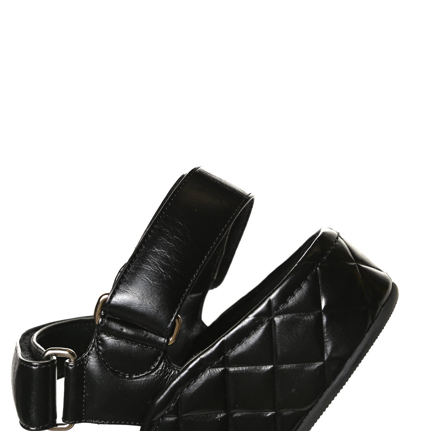 Chanel Shiny Calfskin Logo Platform Sandals 38 Black 11 of 13
