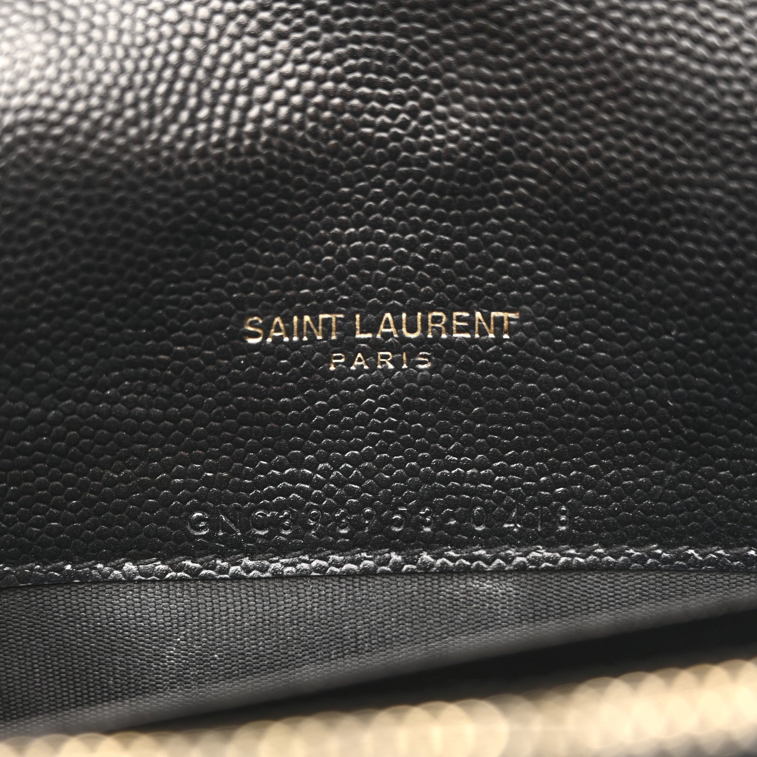 Saint Laurent Grain De Poudre Matelasse Chevron Monogram Envelope Chain Wallet Black 7 of 15