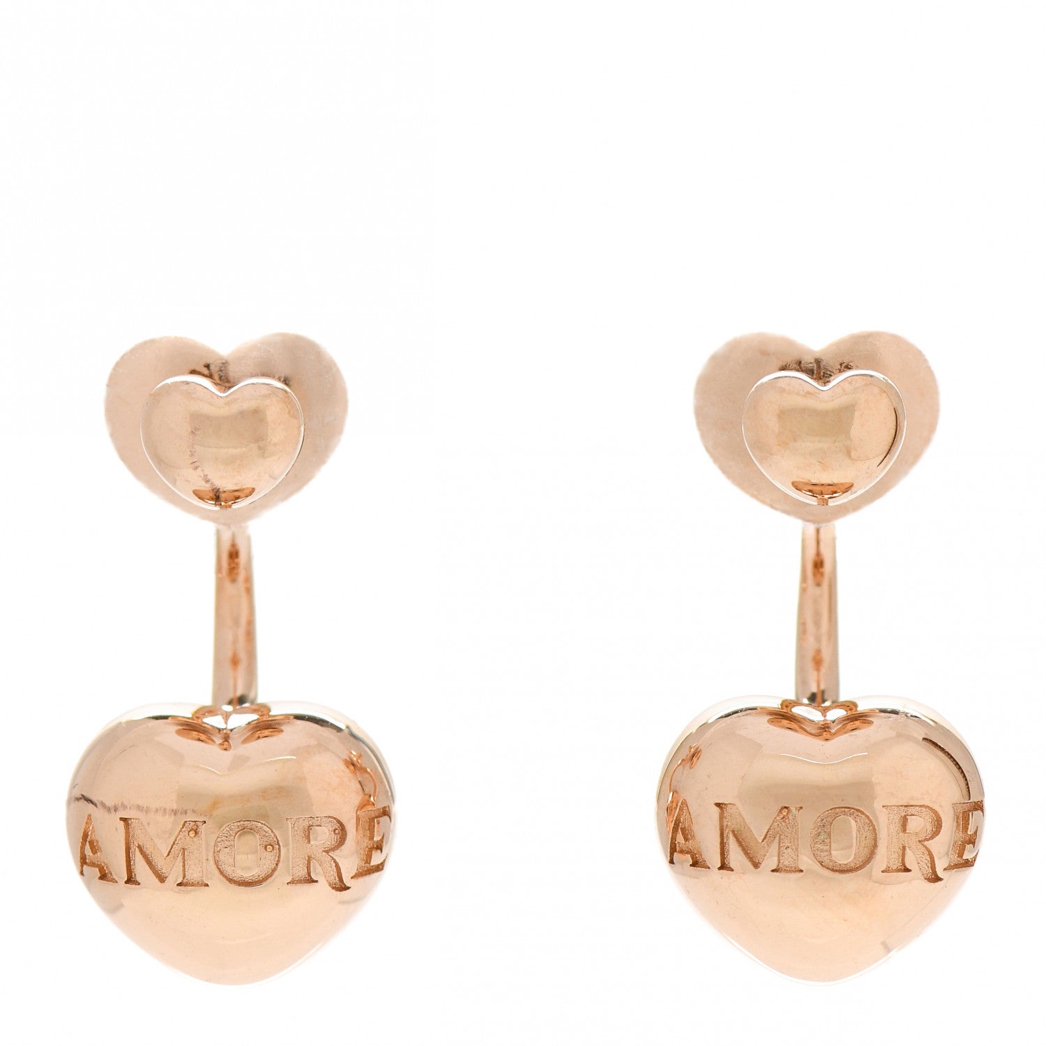 Pasquale Bruni 18K Rose Gold Enamel Amore Earrings Red 1 of 6