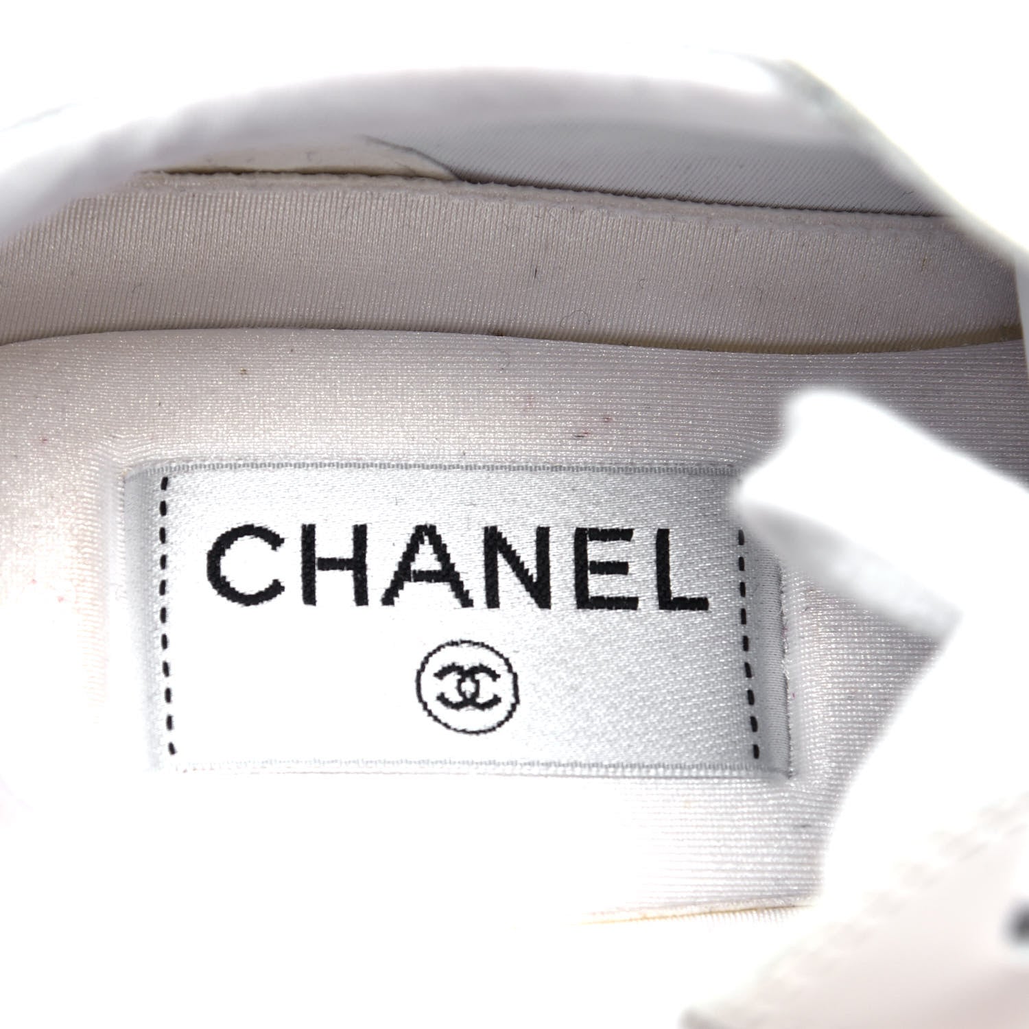Chanel Suede Calfskin Fabric CC Sneakers 38.5 White 9 of 11