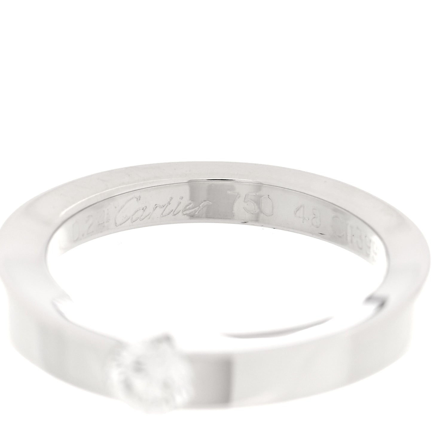 18K White Gold Diamond .24ct Date Solitaire Ring 48 4.5