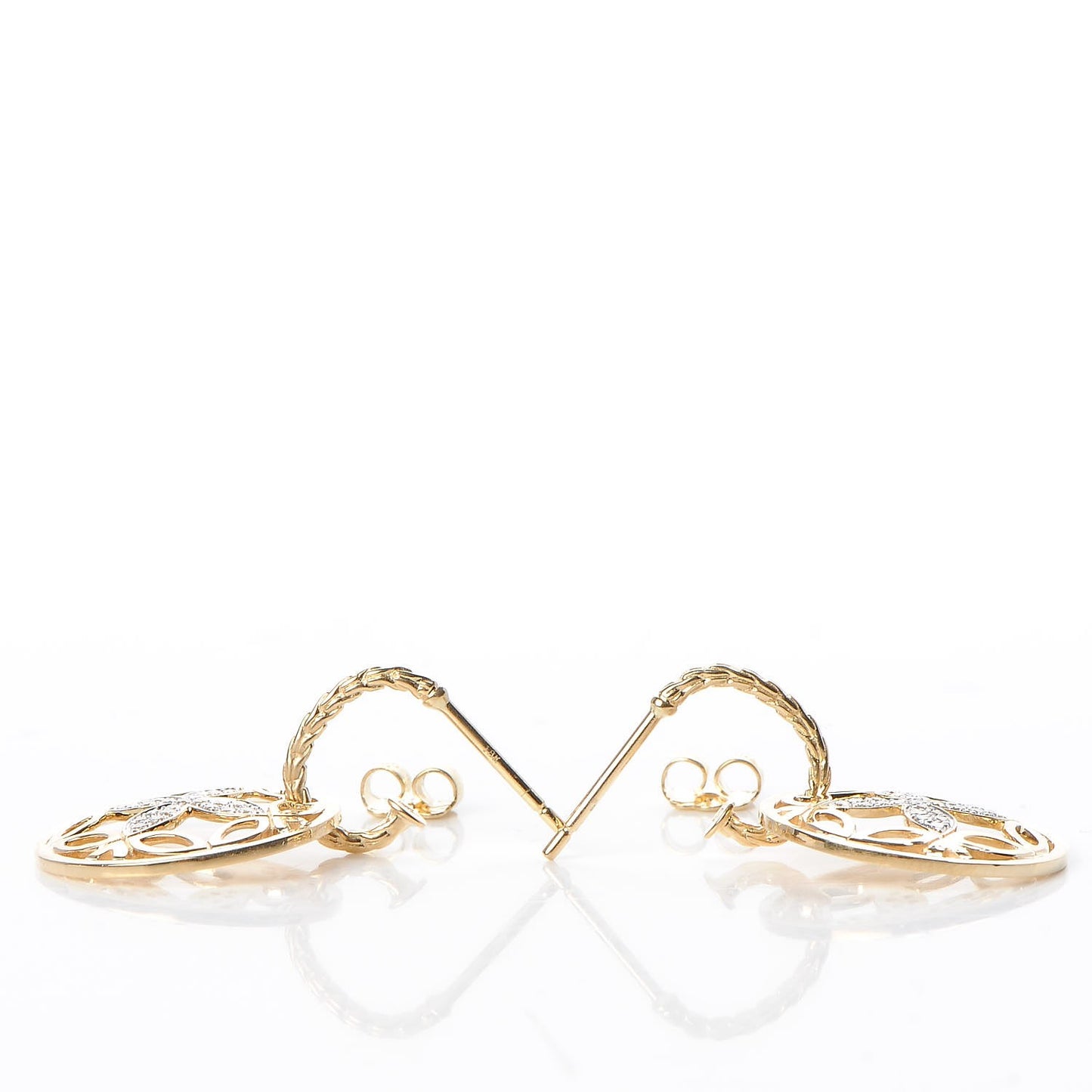 18K Yellow Gold Diamond Earrings