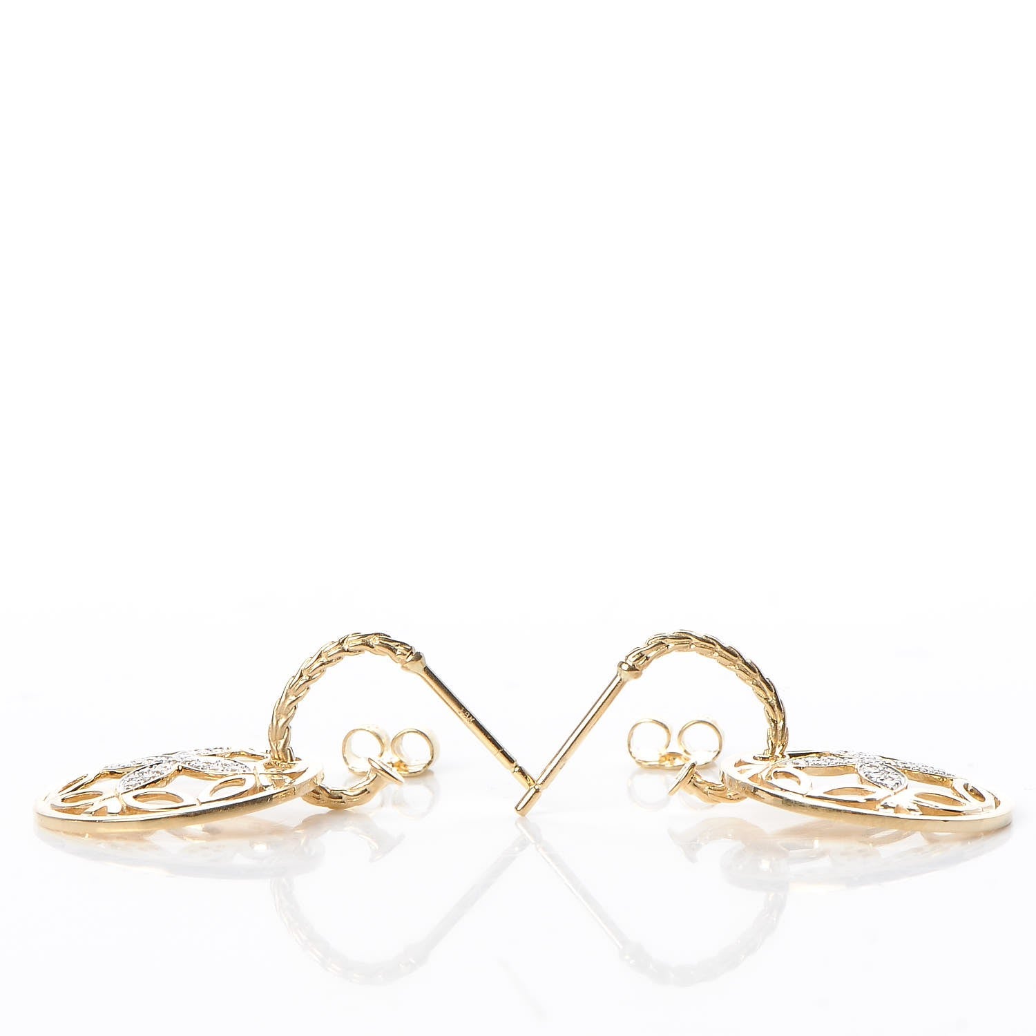 John Hardy 18K Yellow Gold Diamond Earrings 3 of 5
