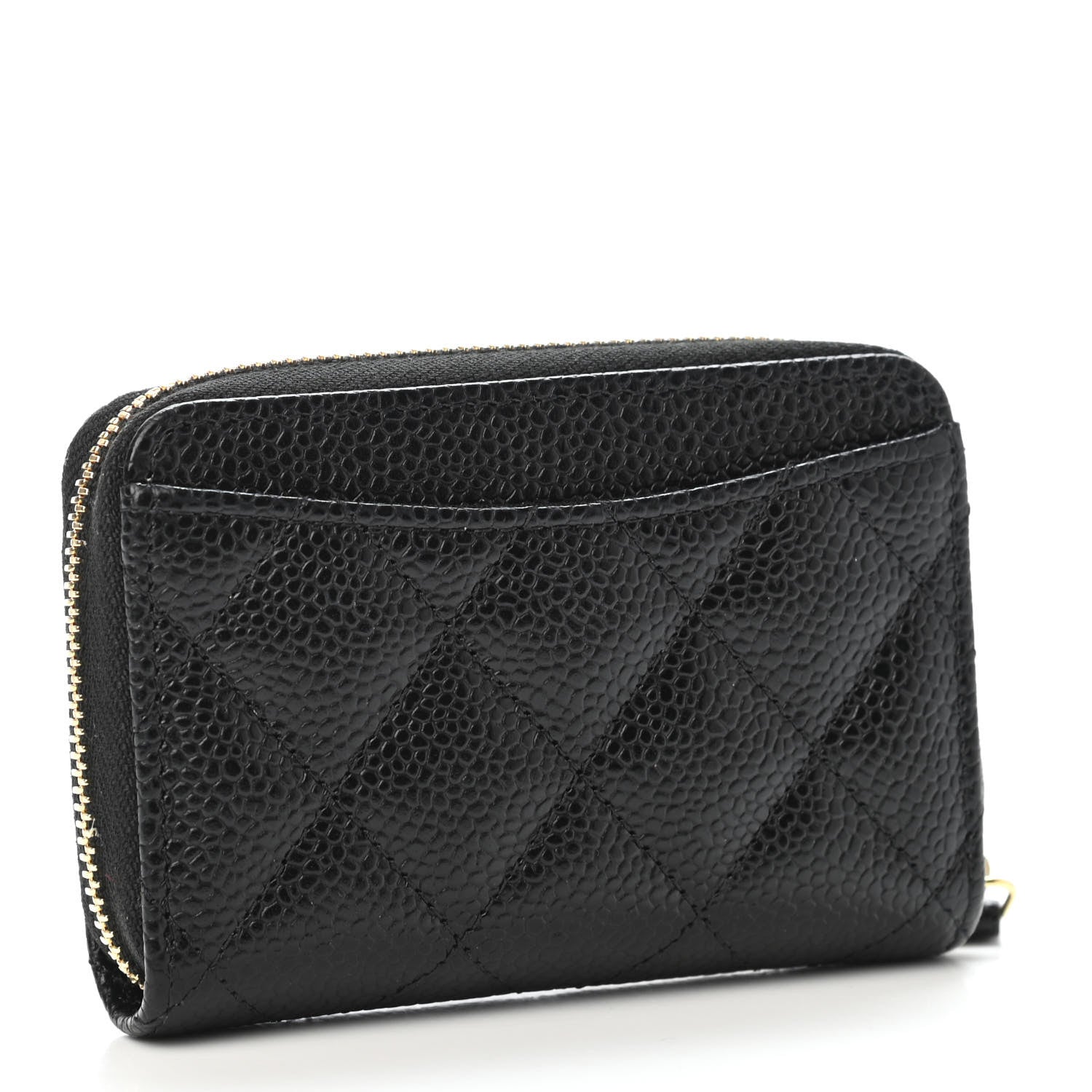 Chanel Caviar Quilted Zip Coin Purse Black 3 of 4